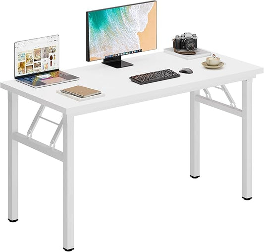 DlandHome 47 inches Folding Table Computer Desk Portable Table Activity Table Conference Table Home Office Desk, Fully Assembled White DND-ND5-120WW-NeatNest