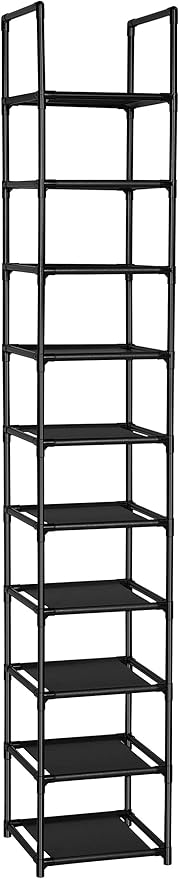 FIDUCIAL HOME 10 Tiers Shoe Rack Space Saving Vertical Single Pairs Sturdy Shoe Shelf Storage Organizer-NeatNest