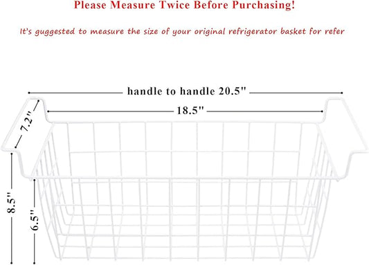 Chest Freezer Baskets 20.5 Inch, Chest Freezer Organizer Bins Metal Wire Storage Baskets with Hanging Handles for Deep Freezer, Set of 2-NeatNest