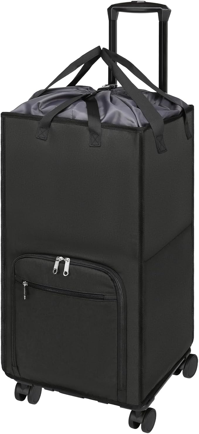 Bukere Extra Large Rolling Laundry Basket with Wheels, 90L Freestanding Collapsible Laundry Hamper Bag for Clothes Storage, Removable Wheeled Cart for College Dorm Apartment Laundry Room Bathroom-NeatNest