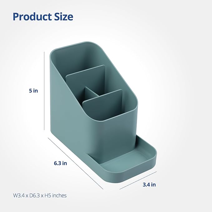BLUE GINKGO Desk Holder – Korean-Made Office Organizer for Pencils, Pens, Notes, and Desk Supplies (Green)-NeatNest