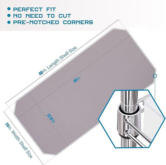 BRIAN & DANY Wire Shelf Liner 24" X 48", Heavy Duty Shelf Liners for Wire Shelving, Waterproof Protector Mats, Set of 4, Charcoal-NeatNest