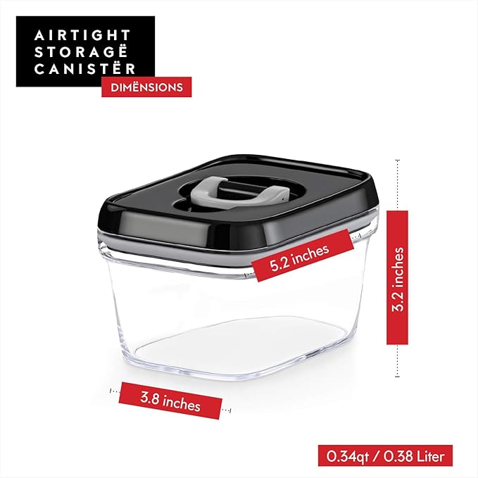 DWËLLZA KITCHEN Mini Airtight Food Storage Containers with Lids – Set of 6 Clear Plastic Small Pantry Containers for Spices, Candy, Nuts, Coffee or Tea, BPA-Free, Keeps Food Fresh & Dry-NeatNest