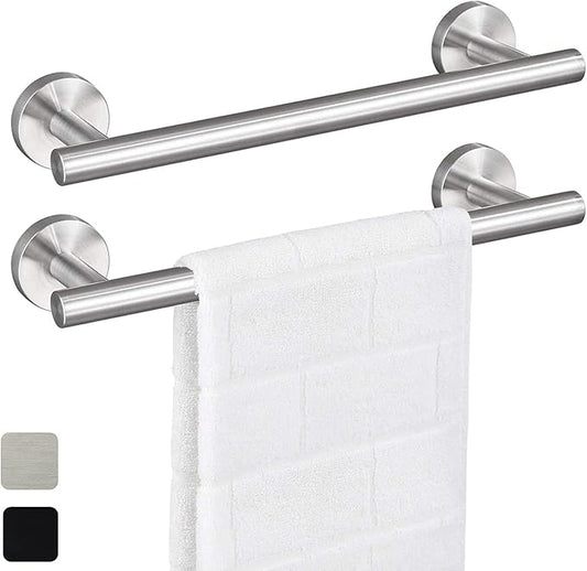 12 Inch Towel Bar 2 Pack for Bathroom 9/12/16/24/28/33 Inch Kitchen Hand Towel Holder Brushed Nickel Stainless Steel 304 RUSTPROOF Wall Mount Towel Rod 2 of Pack (2, Brushed Nickel, 12 Inch)