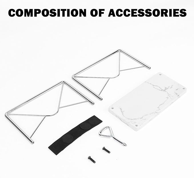 Modern Mail Holder for Home Office, Metal Letter Organizer Sorter for Desk, Cutout Mail Envelope Design, Bill Filling Paper Document Rack, Envelope Storage Rack with Marble Base