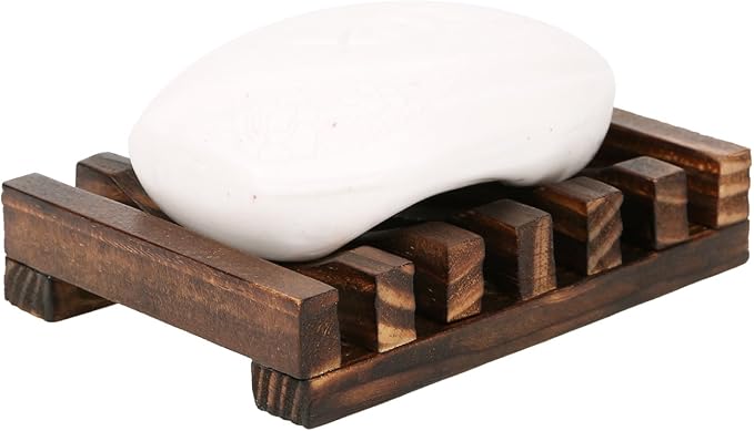 Anwenk Wooden Soap Dish Hand Crafted Rectangular Sink Drainer for Soap, Sponges and More (1 Pack)-NeatNest