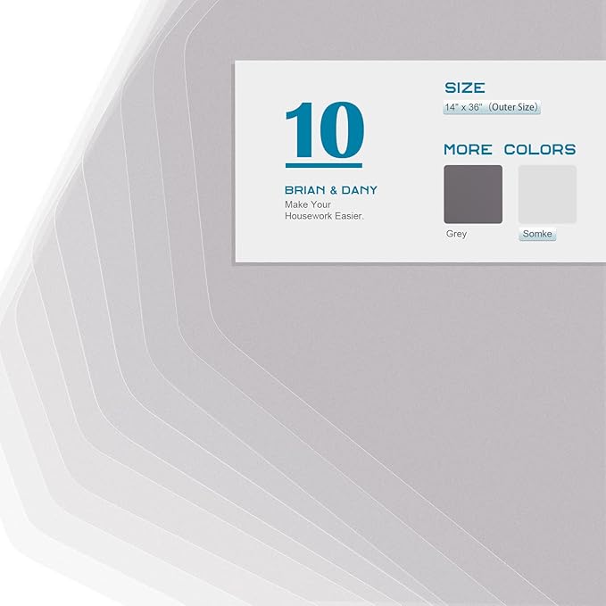 BRIAN & DANY Wire Shelf Liner 14" X 36", Set of 10, Heavy Duty Shelf Liners for Wire Shelving, Waterproof Protector Mats, Transparent-NeatNest