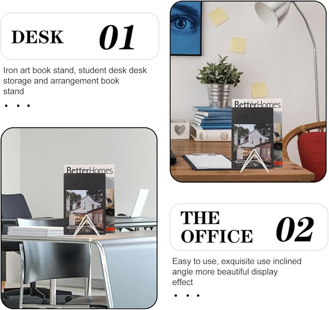 STOBOK 1Pc Magazine Holder Desk File Organizer File Sorter Organizer Triangle Iron Desktop Storage Rack Decorative Bookshelf for Magazines Newspaper Binders Mails, White