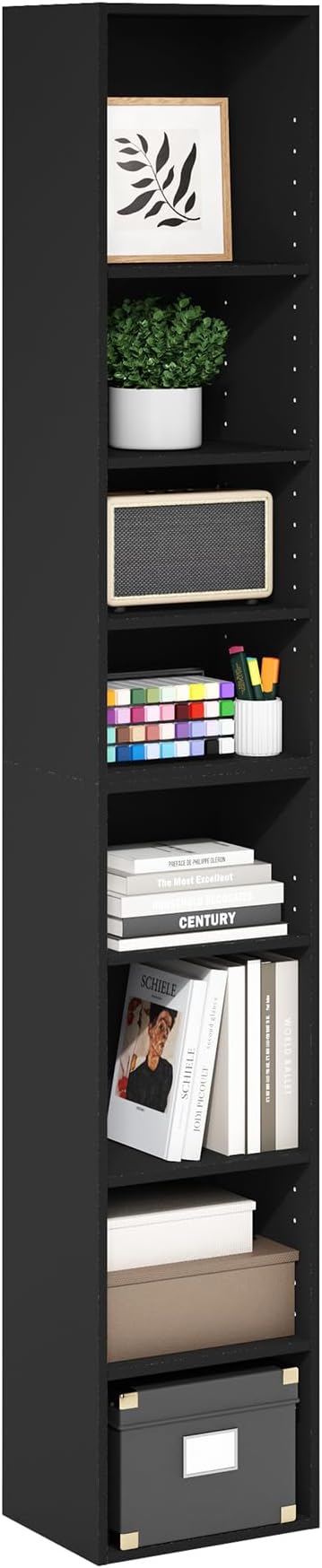 Furinno Pasir 8-Tier Open Shelf Bookcase, Blackwood-NeatNest