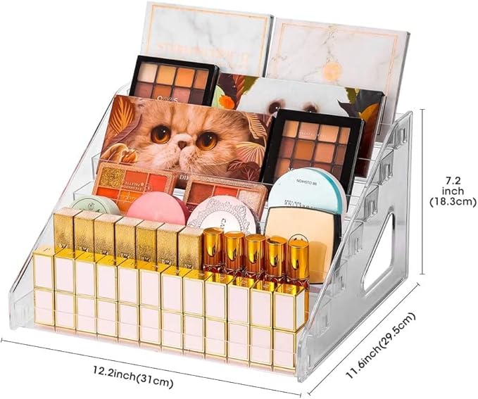 Nail Polish Organizer 84 Bottles of 7 Layers Sunglass Organizer Acrylic Display Rack Eyeglasses Storage Essential Oils Holder Makeup Organizer No Tool Needed Assembly, Clear (2 Pack)-NeatNest