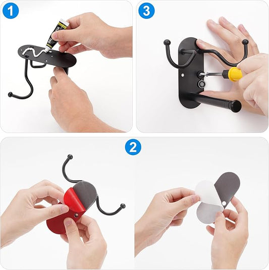 Clothes Hanger Storage, Clothes Hanger Storage Organizer, Damage Free Hanging Wall Hangers for Hanging in Living Spaces, Black-NeatNest