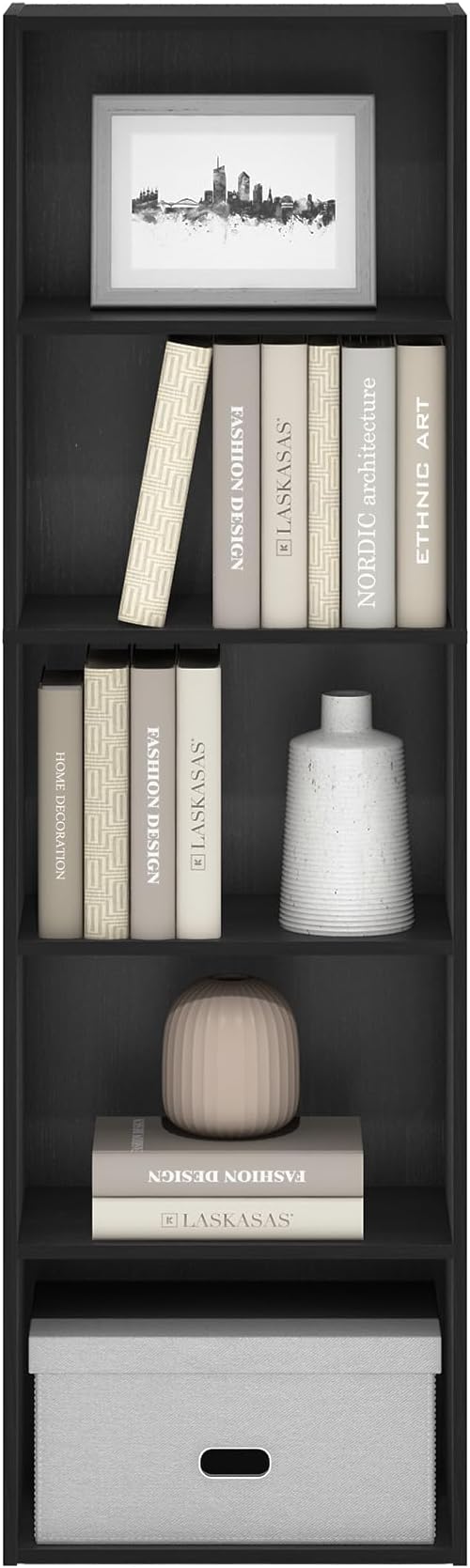 Furinno Luder Bookcase / Bookshelf / Storage Shelves, 5-Tier, Blackwood-NeatNest