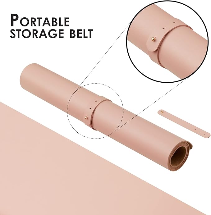 Cork Desk Mat - Dual-Sided Desk Pad for Office and Home - Desk Organization and Accessories - Ideal for Large Mouse Pad and Desk Mats on Top of Desks(Pink,36"x 17")-NeatNest