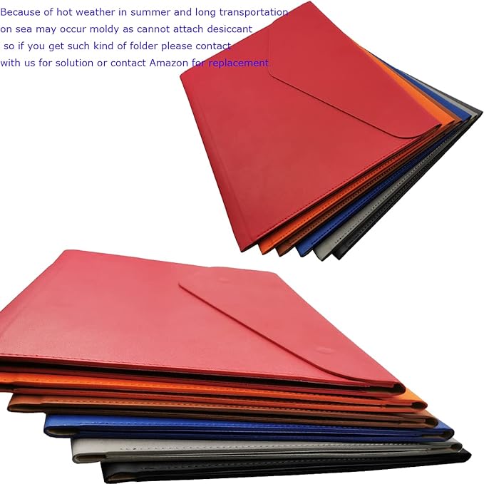 Enyuwlcm PU Leather A4 File Folder Document Holder Waterproof Portfolio Envelope Folder Case with Invisible Magnetic Closure Brown