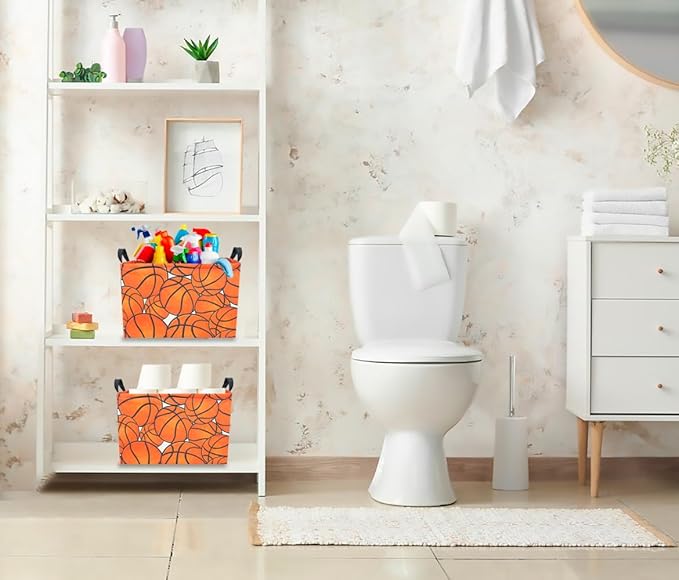 CLOCOR Rectangular Basketball Storage Basket Empty, Gift Basket, Room Decor(Basketball)-NeatNest