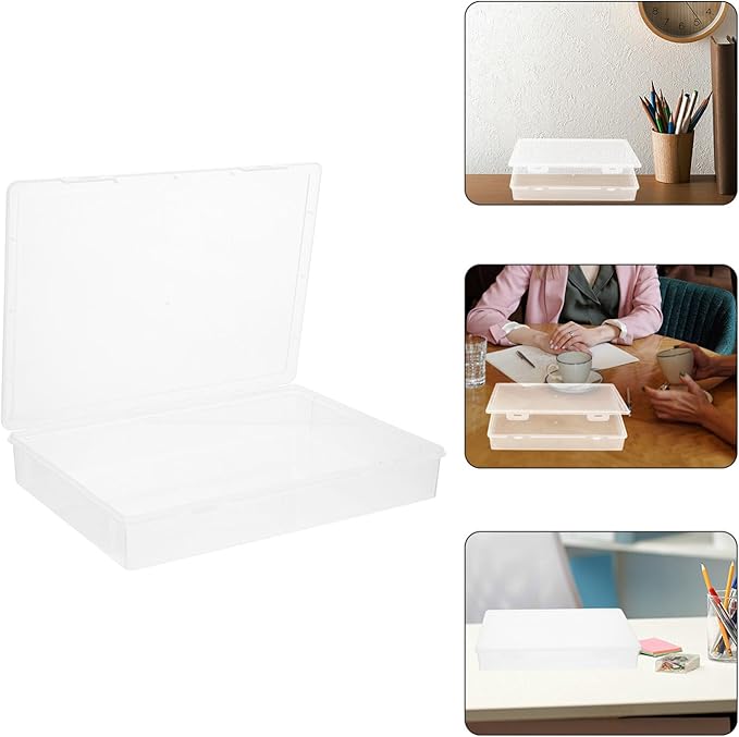 Transparent a4 Document Storage Box: Office Desktop File Organizer with, Plastic Paper Holder for Magazines, Photos, Stationery, and More