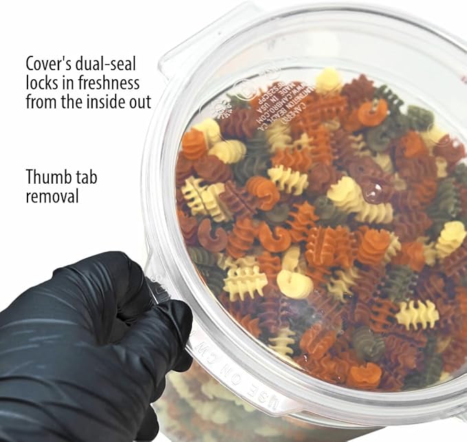 Cambro Food Storage Container with Lid (2 Pack) - Round Series - 4 QT (Quart) - Commercial Grade for Food Prep (Clear)-NeatNest