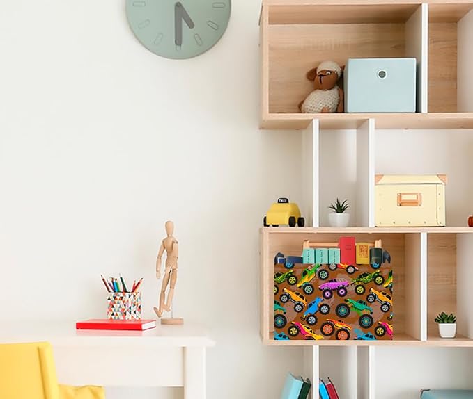 CLOCOR Rectangular Easter Gift Basket Empty,Waterproof Toy Bin,Books Box,Room Decor(Truck)-NeatNest