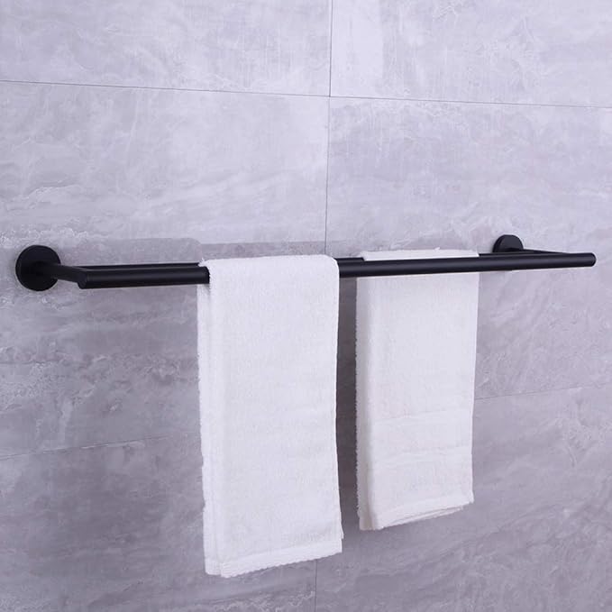 30-Inch Matte Black Double Bath Towel Bar SUS 304 Stainless Steel Towel Rack Holder for Bathroom Wall Mount
