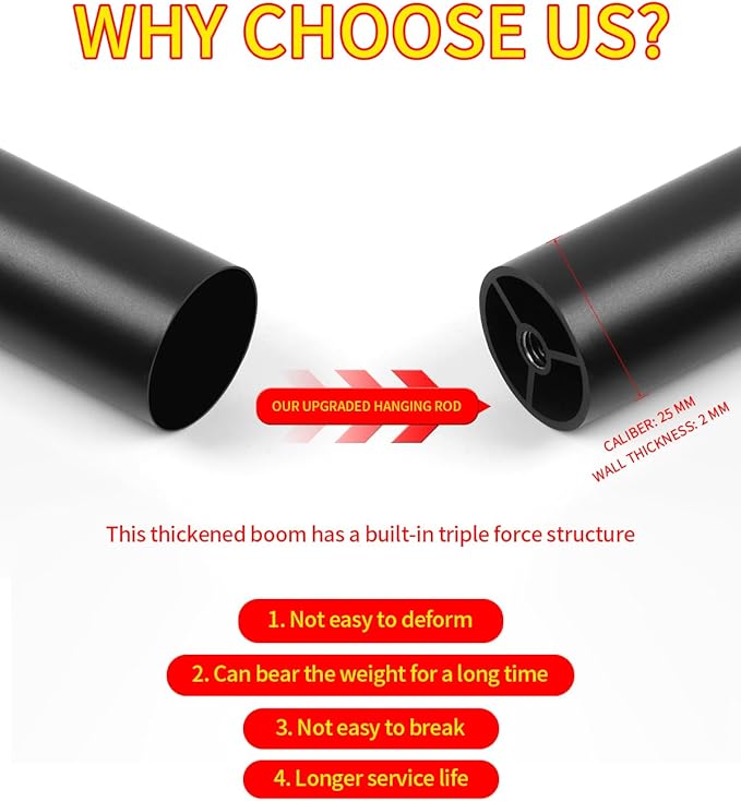 Closet Rods for Hanging Clothes 36'' Black Stepless height adjustment Heavy Duty Closet Rod for Optimize closet storage and organizing space-NeatNest