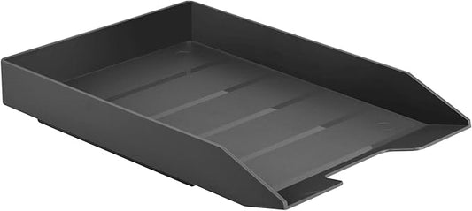 Acrimet Stackable Letter Tray Front Load, Letter Size, Plastic, Black Color, 1 Unit-NeatNest