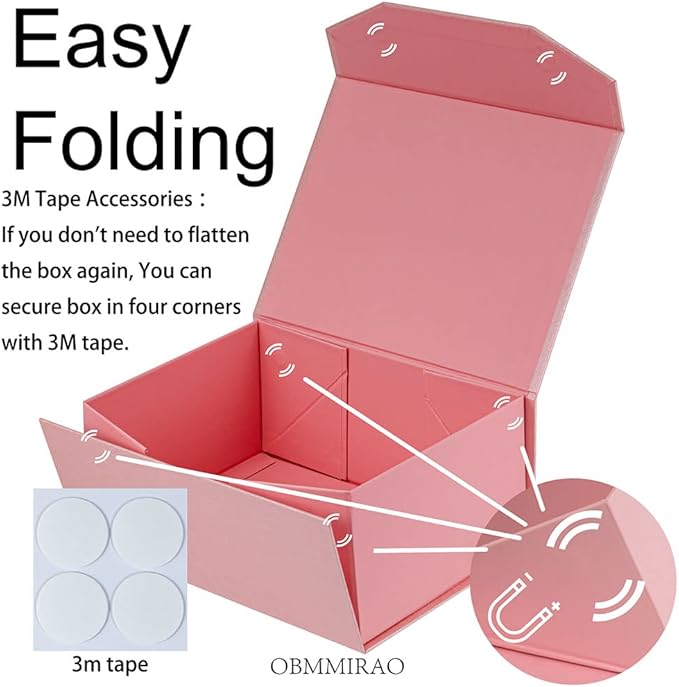 10 Small Pink Gift Boxes 9.5x7x4 Inches, Magnetic Gift Box with Lid for Gift Packaging, Wholesale gift boxes for Presents (Matte Pink, Straw Texture, 10pcs/pack)-NeatNest