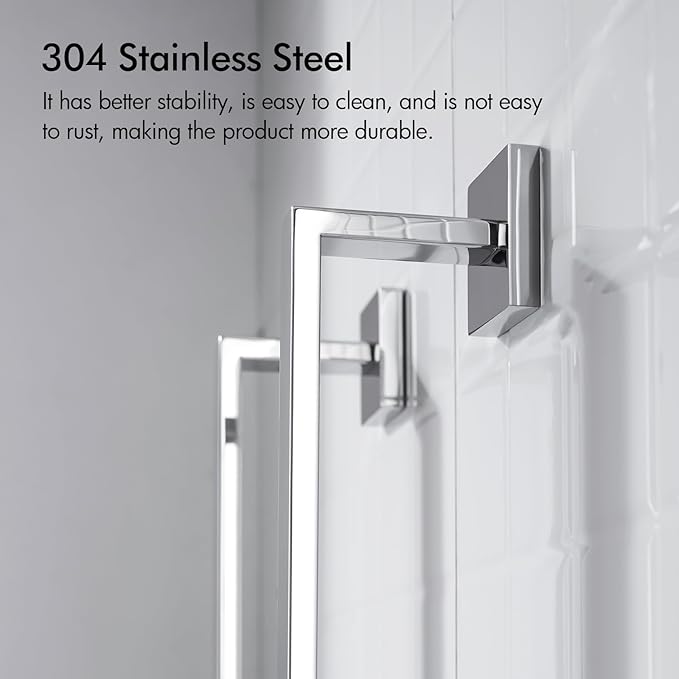 BANOLUX Towel Rack, 32-Inch Single Towel Bars for Bathroom, Towel Racks for Bathroom Wall Mounted SUS304 Stainless Steel Hand Towel Holder Heavy Duty, Chrome Towel Bar 2 Pack, A7-TB-PC-32IN-2PACK
