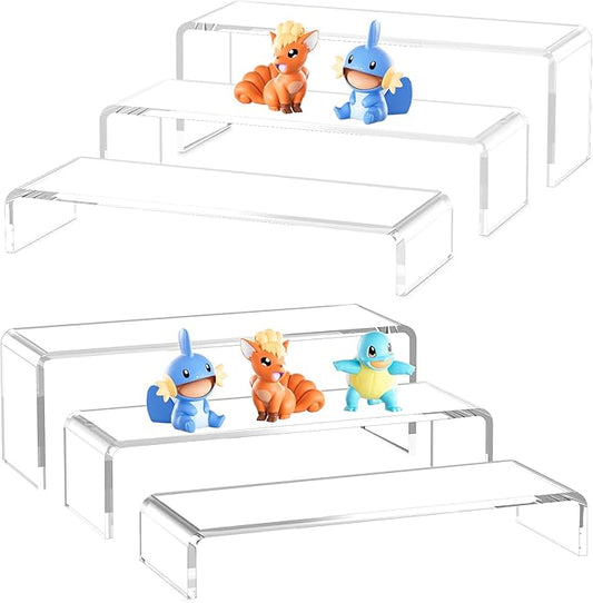 Acina Large Acrylic Display Risers: 6Pcs-12 Clear Rectangular Acrylic Showcase Collectibles - 2-Sets Display Stands Suitable for Retail Shoe Showcase Jewelry Figure-NeatNest