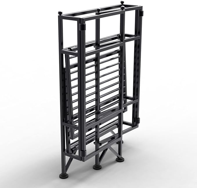 Convenience Concepts Xtra Storage Shelves - 2-Tier Folding Metal Storage Shelves, Closet Organizer for Office, Laundry Room, Bedroom, Garage, Kitchen, Bathroom, Black-NeatNest