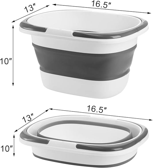 Coloch 2 Pack 16L/4.2 Gallon Collapsible Plastic Bucket, Foldable Mop Bucket Laundry Basket with Handle, Portable Water Pail Space-Saving Bucket for House Cleaning, Car Washing, Fishing, Camping-NeatNest