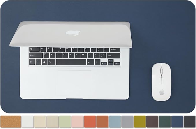 Cork Desk Mat - Small Dual-Sided Desk Pad for Office and Home - Desk Organization and Accessories - Ideal for Large Mouse Pad and Small Desk Mats on Top of Desks(Dark Blue,23.6"x 13.8")-NeatNest