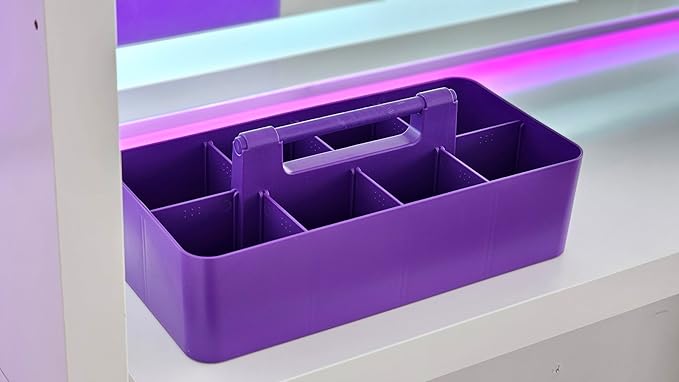 8 Compartments DIY Dividers,Large caddy, Multi Purpose, Simple, Portable, Stackable, Modern Solution for School, Office,MADE IN USA (Royal Purple)-NeatNest