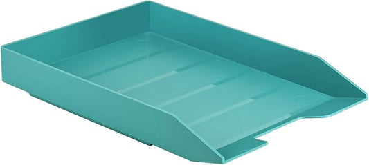 Acrimet Stackable Letter Tray Front Load, Letter Size, Plastic, Solid Green Color, 1 Unit-NeatNest