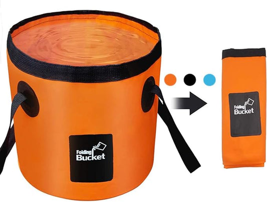 Esthesia Collapsible Bucket, 5 Gallon Portable Folding Water Container for Travelling, Camping, Hiking, Fishing, Gardening-NeatNest
