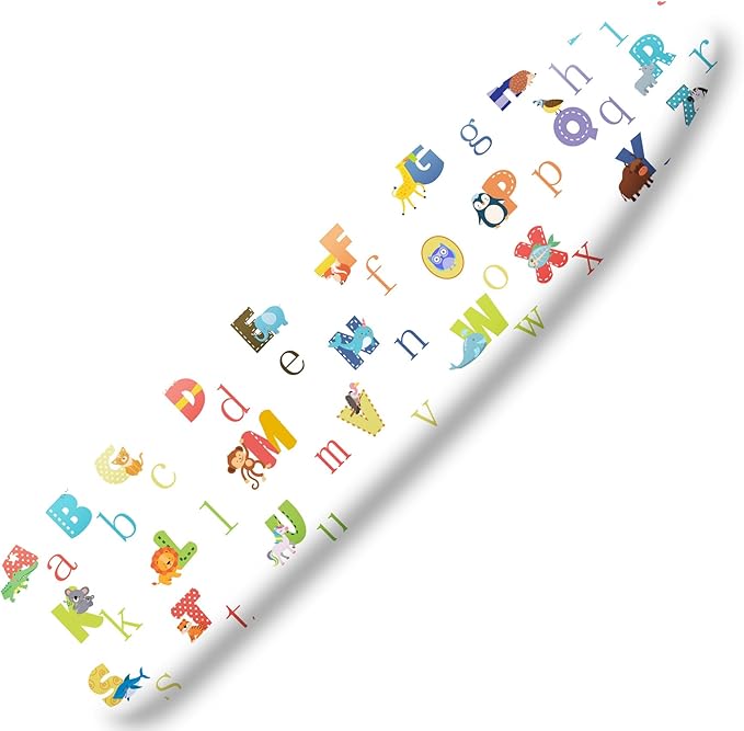 Extra Thick Ironing Board Cover and Pad, Cartoon Alphabet 15x54 Ironing Board Cover, Resist Scorching and Staining,Elastic Edges,Cute Animal Lovely Prints