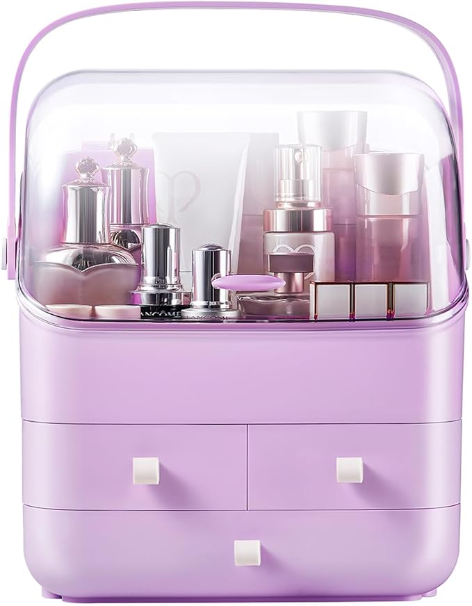 Large Makeup Organizer w Drawers Beauty Organizer Makeup Box Holder Vanity Organization Desk Countertop MakeUp Organizers Bathroom Counter Organizer Skincare Cosmetic Case Stand Dustproof Lid Gift-NeatNest