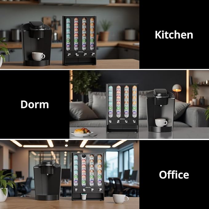 K Cup Holder Creative Coffee Pods Storage Stand Vending-Style K Pod Dispenser K Cup Organizer for 28 Pods-NeatNest
