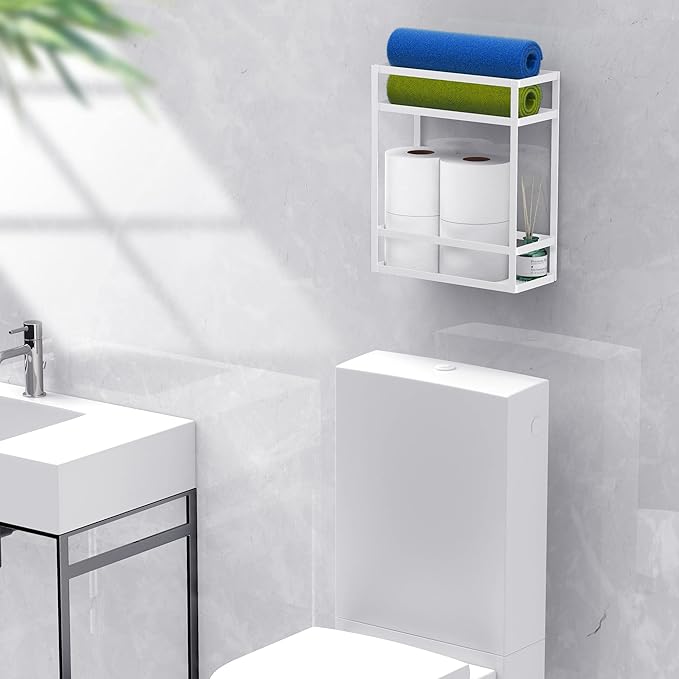 Meangood Shower Caddy 10.4" x 4.5" x 22.04" Hanging Shower Caddy Organizer Over Shower Head Big Capacity for Shampoo, Conditioner with Hooks for Razor/Sponge, White