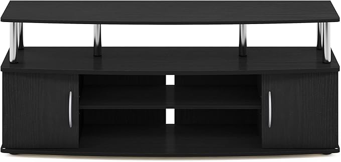 Furinno JAYA Large Entertainment Stand for TV Up to 55 Inch, Americano/Chrome-NeatNest