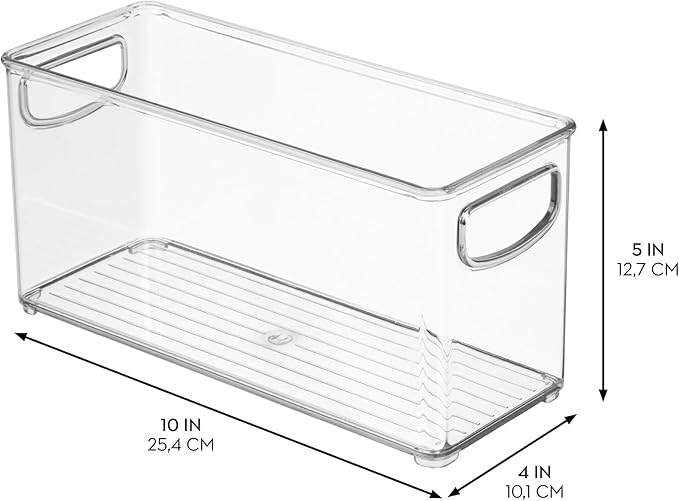 iDesign Stackable Storage Bin - Organization for Kitchen Pantry, Set of 4, Clear, Made in USA