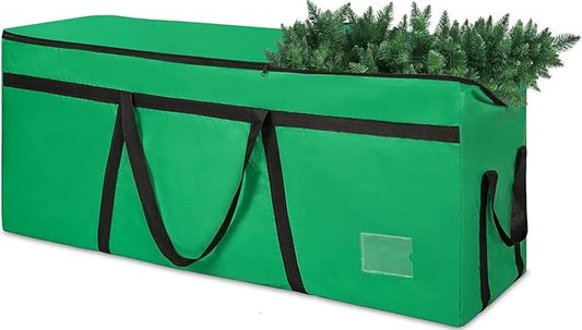 7.5 ft Christmas Tree Storage Bag, Heavy Duty Christmas Tree Bag with Reinforced Handles and Dual Zippers Wide Opening, Large Capacity fits for Artificial Christmas Tree (Green, 7.5 ft)-NeatNest