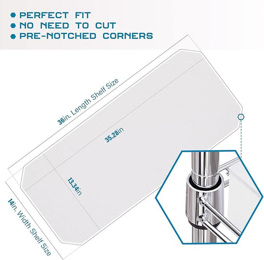BRIAN & DANY Wire Shelf Liner 14" X 36", Heavy Duty Shelf Liners for Wire Shelving, Waterproof Protector Mats, Set of 4, Transparent-NeatNest