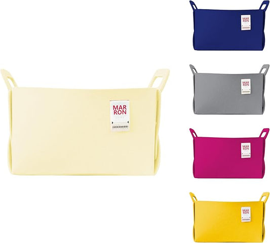 Collapsible Vanilla Felt Storage Bin Large 14.6"x9.4"x9.4" – Foldable Basket with Handles for Closet, Laundry Room Organization, Toy Storage, Decorative Storage Bins for Shelves Storage-NeatNest