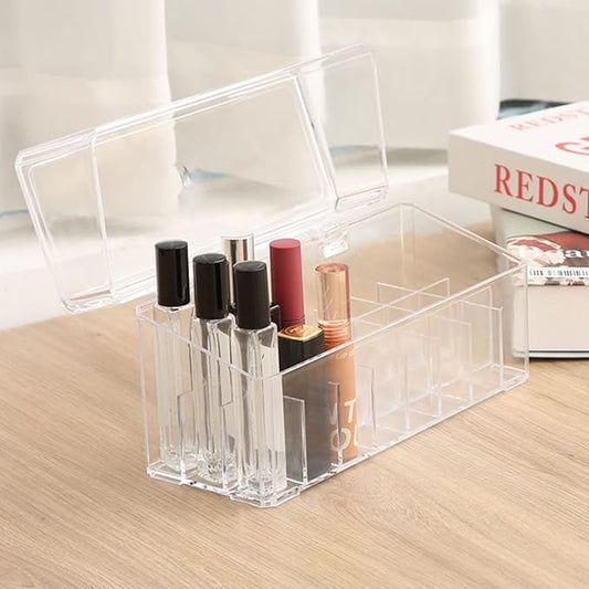 Acrylic Rollerball Perfume Organizer Beauty Scent Holder with 24 Grids Organization Container Storage for mini perfume/mini spray collection display- Clear-NeatNest