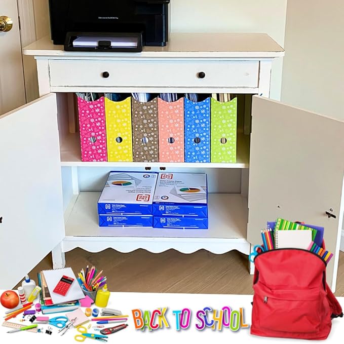 Evelots Magazine File Holder - Set of 24 Floral - Office Desk Organizer - Sturdy Cardboard - New Upgraded Double Front Panel for More Stability - Full 4 Inch Wide - Easy Assemble