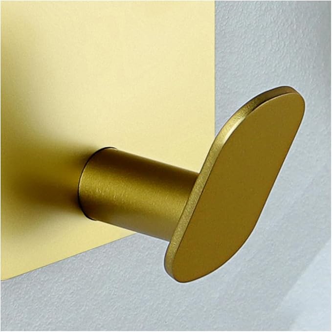 DELITON Gold Towel Hooks- 4 Pack Adhesive Hook for Coat Robe Clothes Stick on Bathroom Wall Brushed Gold Finish Heavy Duty, Stainless Steel-NeatNest