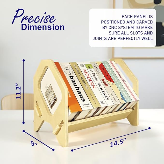 2 Pack Desktop Bookshelf, Stackable Book Organizer with Handle, Storage Rack for CD/Magazine/File Folder, Portable Small Bookshelf for Study, Living Room, Kid's Room, No Nails, Small Size-NeatNest