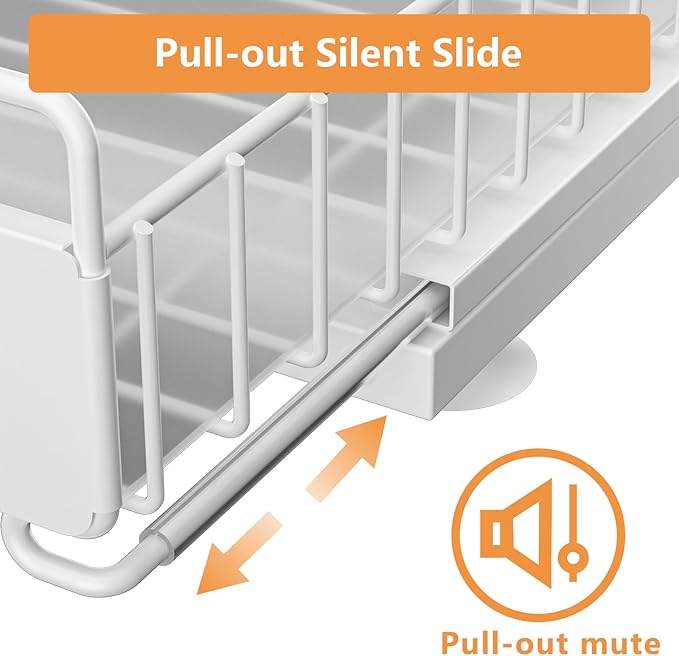 Under Sink Organizer, High Adjustable 2 Tier Under Kitchen Sink Organizer, Multi-Purpose Storage Shelf for Kitchen Bathroom Cabinet, White-NeatNest