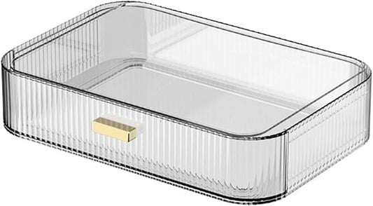 Makeup Organizer with Drawers, Stackable Cosmetics Organizer, Large Make Up Organizer Storage Box, Ideal for Bathroom Countertop and Desk (1 x Drawer, Clear)-NeatNest