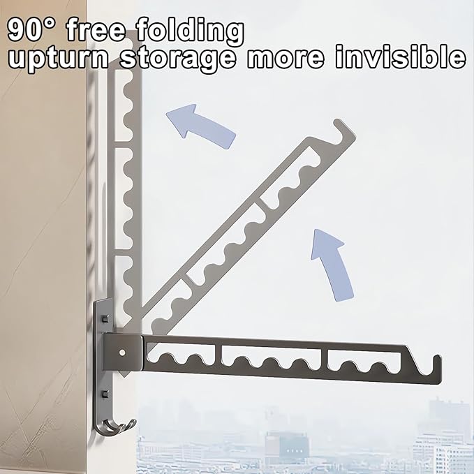 2 Pack Wall Mounted Drying Rack Foldable Clothes Drying Rack Thickened Stainless Steel Space Saving Small Clothes Rack for Laundry Bathroom Balcony Terrace Apartment Dormitory RV(White)-NeatNest